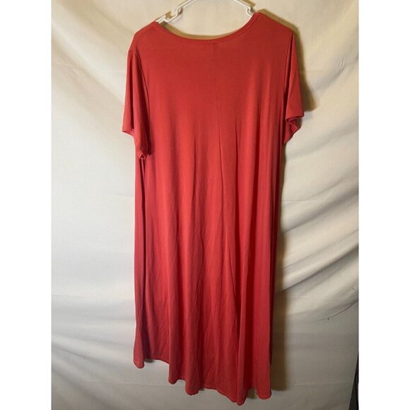 Lularoe Womens Plus Size 2X Pink‎ Tshirt Dress Midi SO COmfy Short SLeeve - Picture 2 of 2